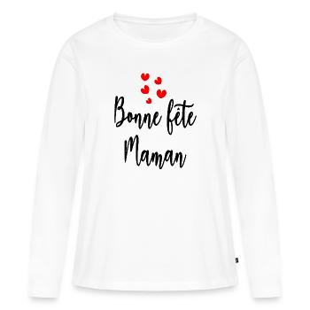MUTTERTAG. SCHÖNEN MUTTERTAG. MAMA - Frauen Premium Bio Langarmshirt - Weiß - Vorne - Julia (174cm)