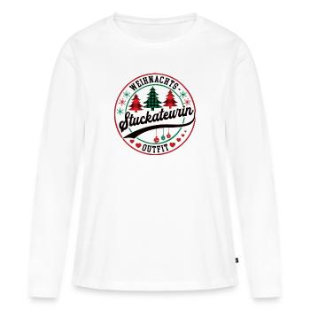 Stuckateurin Weihnachten Trockenbauerin XMAS - Frauen Premium Bio Langarmshirt - Weiß - Vorne - Julia (174cm)