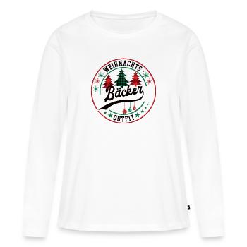 Bäcker Weihnachtsoutfit Bäckerei Konditor Meister - Frauen Premium Bio Langarmshirt - Weiß - Vorne - Julia (174cm)