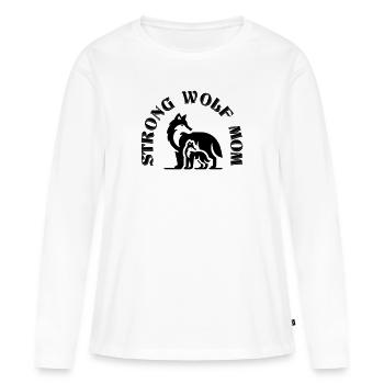 Starke Mama Beste Mama Geschenk Wolf Mutter Kind - Frauen Premium Bio Langarmshirt - Weiß - Vorne - Julia (174cm)