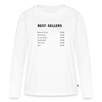 Boissons les plus vendues - T-shirt manches longues Premium bio Femme - blanc - Devant - Julia (174cm)