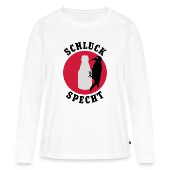 Schluckspecht - Frauen Premium Bio Langarmshirt - Weiß - Vorne - Julia (174cm)