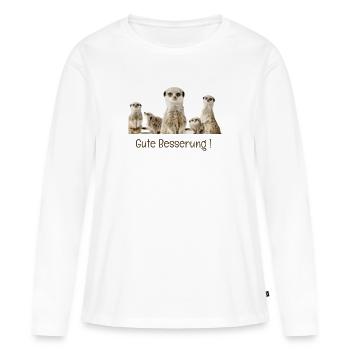 Guérissez bientôt - T-shirt manches longues Premium bio Femme - blanc - Devant - Julia (174cm)
