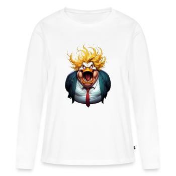 Caricature de Trumpman - T-shirt manches longues Premium bio Femme - blanc - Devant - Julia (174cm)