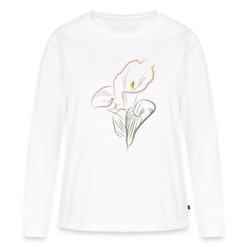 CALLA mix AutmnOrange2 - Women's Premium Organic Long Sleeve Shirt - white - Front - Julia (174cm)