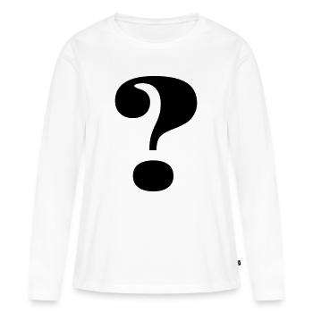 Grand point d’interrogation - T-shirt manches longues Premium bio Femme - blanc - Devant - Julia (174cm)