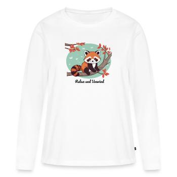 Se détendre et se détendre – Red Panda - T-shirt manches longues Premium bio Femme - blanc - Devant - Julia (174cm)
