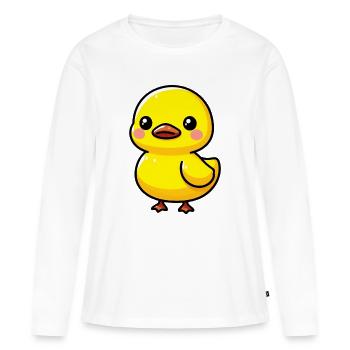 Ente Ente Ente Ente Ente - Frauen Premium Bio Langarmshirt - Weiß - Vorne - Julia (174cm)