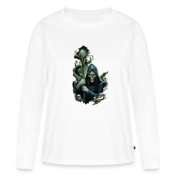 Sorcier halloween - T-shirt manches longues Premium bio Femme - blanc - Devant - Julia (174cm)