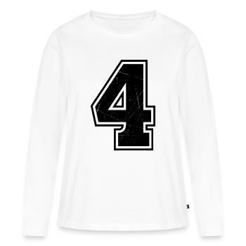 Vier - Frauen Premium Bio Langarmshirt - Weiß - Vorne - Julia (174cm)