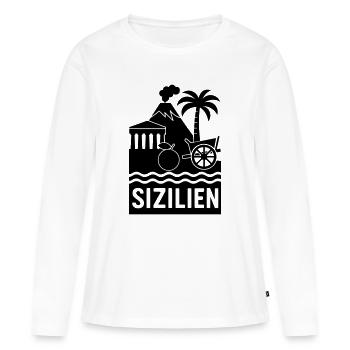 Silhouette Sicile - T-shirt manches longues Premium bio Femme - blanc - Devant - Julia (174cm)