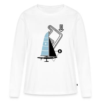 Parcours de régate moderne de voilier Yacht Yacht - T-shirt manches longues Premium bio Femme - blanc - Devant - Julia (174cm)
