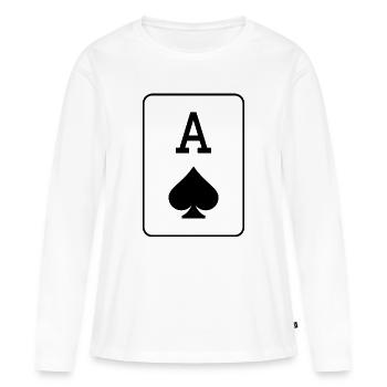 as de pique - T-shirt manches longues Premium bio Femme - blanc - Devant - Julia (174cm)
