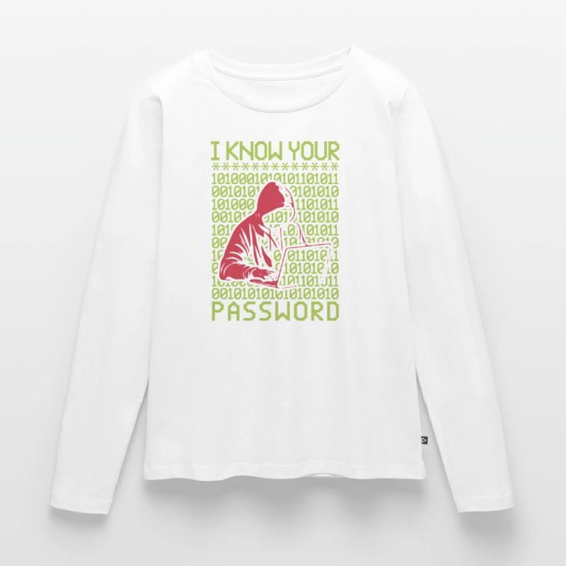 Hacker Hacker Programmeur Linux Password Hacker T-shirt manches longues Premium bio Femme