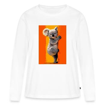 Koala - T-shirt manches longues Premium bio Femme - blanc - Devant - Julia (174cm)