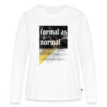 Design ironique antiformel et grunge - T-shirt manches longues Premium bio Femme - blanc - Devant - Julia (174cm)