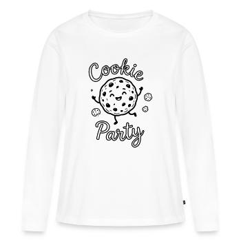Cookies - T-shirt manches longues Premium bio Femme - blanc - Devant - Julia (174cm)