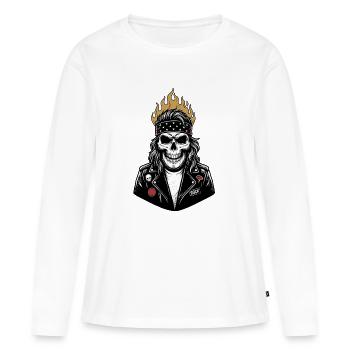 Rocker Oma - Frauen Premium Bio Langarmshirt - Weiß - Vorne - Julia (174cm)