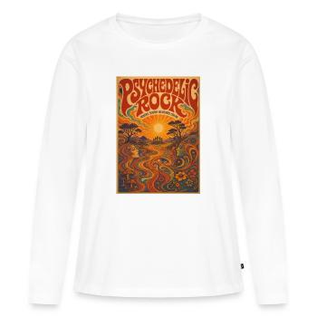 Rock psychédélique Coucher - T-shirt manches longues Premium bio Femme - blanc - Devant - Julia (174cm)