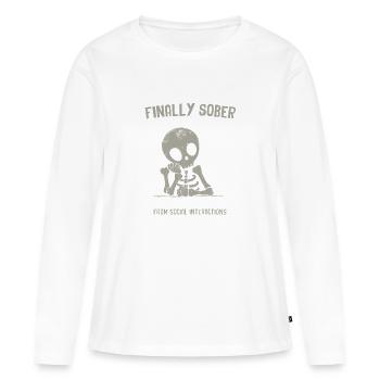 Finally sober up from social interactions - Women's Premium Organic Long Sleeve Shirt - white - Front - Julia (174cm)
