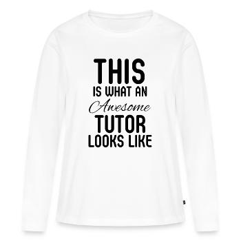 Tutor Math English STEM Teacher Gift - T-shirt manches longues Premium bio Femme - blanc - Devant - Julia (174cm)