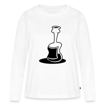 bouteille - T-shirt manches longues Premium bio Femme - blanc - Devant - Julia (174cm)