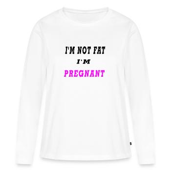 enceinte - T-shirt manches longues Premium bio Femme - blanc - Devant - Julia (174cm)