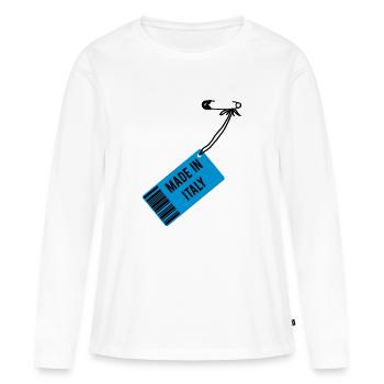 Made in Italy - T-shirt manches longues Premium bio Femme - blanc - Devant - Julia (174cm)