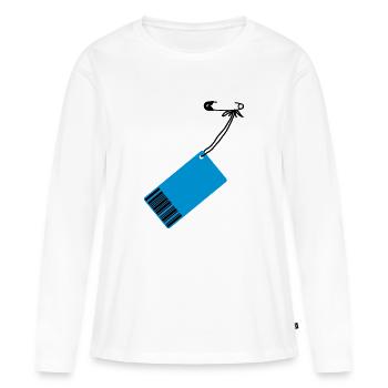 Prix-tag - T-shirt manches longues Premium bio Femme - blanc - Devant - Julia (174cm)