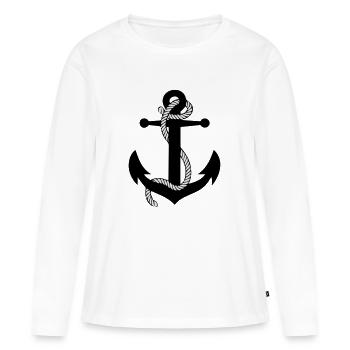 Anker mit Seil v2 - Frauen Premium Bio Langarmshirt - Weiß - Vorne - Julia (174cm)
