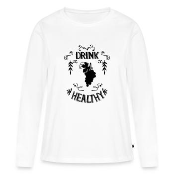 Drink Healthy - Frauen Premium Bio Langarmshirt - Weiß - Vorne - Julia (174cm)