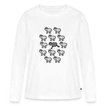 be different - Frauen Premium Bio Langarmshirt - Weiß - Vorne - Julia (174cm)