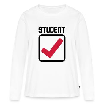 student - Frauen Premium Bio Langarmshirt - Weiß - Vorne - Julia (174cm)
