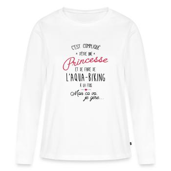 princesse et Aqua-Biking - T-shirt manches longues Premium bio Femme - blanc - Devant - Julia (174cm)