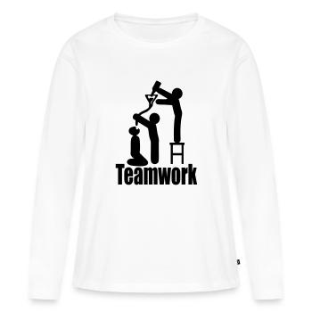 teamwork - Frauen Premium Bio Langarmshirt - Weiß - Vorne - Julia (174cm)