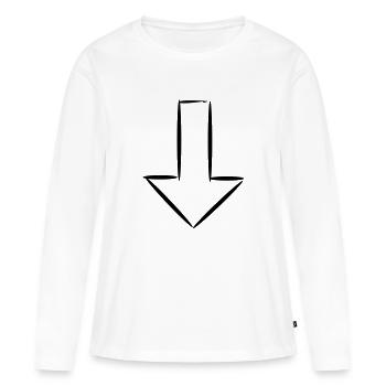 Pfeil - Frauen Premium Bio Langarmshirt - Weiß - Vorne - Julia (174cm)