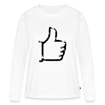 Comme - thumbs up - bande dessinée - T-shirt manches longues Premium bio Femme - blanc - Devant - Julia (174cm)