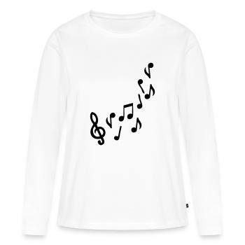 note de musique - T-shirt manches longues Premium bio Femme - blanc - Devant - Julia (174cm)