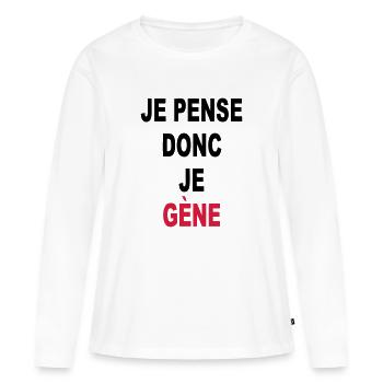 I THINK THEREFORE I GENE - Women's Premium Organic Long Sleeve Shirt - white - Front - Julia (174cm)