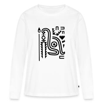Maya Häuptling - Frauen Premium Bio Langarmshirt - Weiß - Vorne - Julia (174cm)