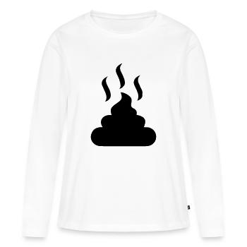 Hundehaufen Scheiße - Frauen Premium Bio Langarmshirt - Weiß - Vorne - Julia (174cm)