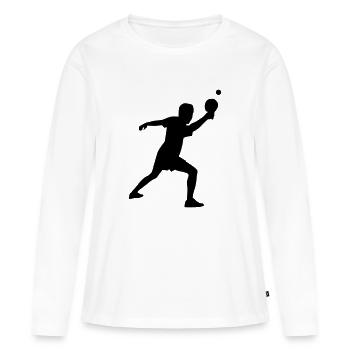 Ping Pong - Women's Premium Organic Long Sleeve Shirt - white - Front - Julia (174cm)