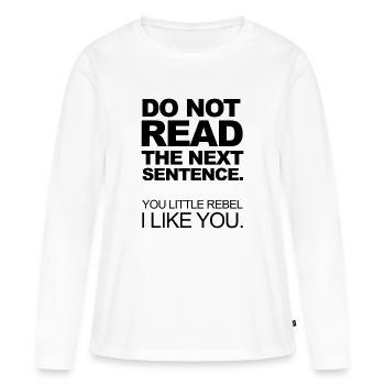 Rebel - Women's Premium Organic Long Sleeve Shirt - white - Front - Julia (174cm)