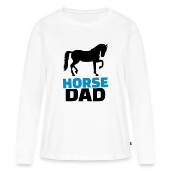 Horse Dad - T-shirt manches longues Premium bio Femme - blanc - Devant - Julia (174cm)