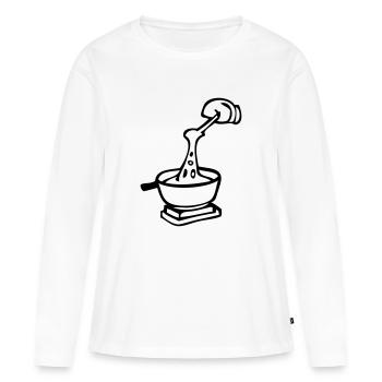 fondue spécialité culinaire suisse - T-shirt manches longues Premium bio Femme - blanc - Devant - Julia (174cm)