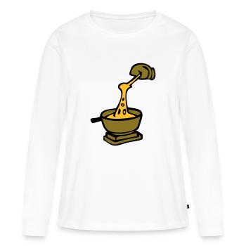 fondue spécialité culinaire suisse savoyard - T-shirt manches longues Premium bio Femme - blanc - Devant - Julia (174cm)