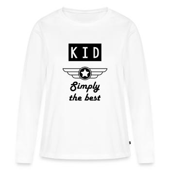 adolescent / enfant / ado / adolescente - T-shirt manches longues Premium bio Femme - blanc - Devant - Julia (174cm)