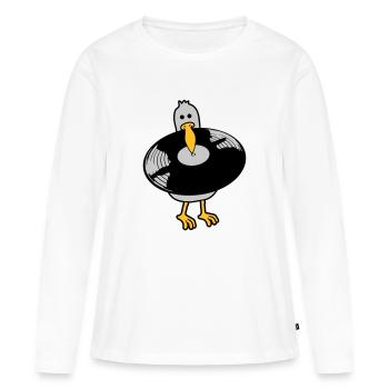 Party Seagull Disque vinyle - T-shirt manches longues Premium bio Femme - blanc - Devant - Julia (174cm)