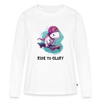 Reiten Sie zum Ruhm - Frauen Premium Bio Langarmshirt - Weiß - Vorne - Julia (174cm)