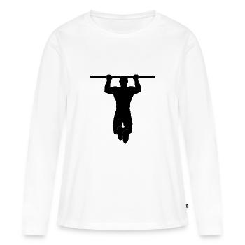 pull up - Pull-up - Sport de gymnastique - T-shirt manches longues Premium bio Femme - blanc - Devant - Julia (174cm)